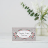  roze groene trompetbloemen visitekaartje (Staand voorkant)