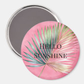 Roze Groene Tropisch Blad Magneet (Voorkant / Achterkant)