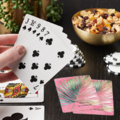 Roze Groene Tropisch Blad Pokerkaarten (Insitu)