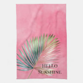 Roze Groene Tropisch Blad Theedoek (Verticaal)