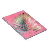 Roze Groene Tropische Blad Notitieboek (Rechterzijde)