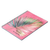 Roze Groene Tropische Blad Notitieboek (Linkerzijde)