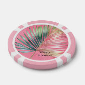 Roze Groene Tropische Blad Poker Chips (Enkel)