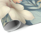 Roze & Groene Tropische Bloemen Hawaiiaanse Palm L Cadeaupapier (Rol Hoek)