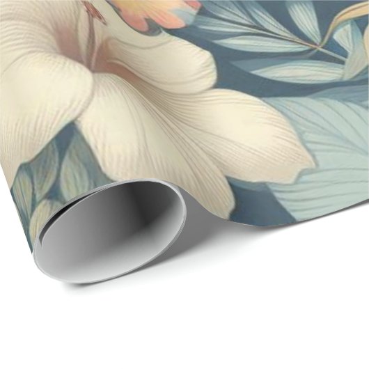 Roze & Groene Tropische Bloemen Hawaiiaanse Palm L Cadeaupapier (Rol Hoek)