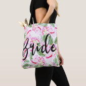 Roze Groene Tropische Botanische Oase BRUID MEVROU Tote Bag (Dichtbij)