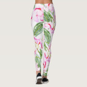 Roze groene tropische botanische oasis blaast Flor Leggings (Achterkant)