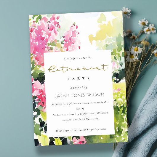Roze Groene Tropische Bougainvillea Retirement Par Kaart