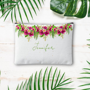 Roze Groene Tropische Waterverf Bloemen Personalis Etui