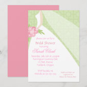 Roze Groene Trouwjurk Vrijgezellenfeest Kaart (Voorkant / Achterkant)