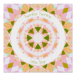  Roze Groene Twinkle Kleine Star Baby kwekerij Perfect Poster