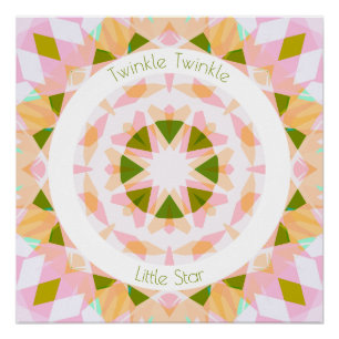  Roze Groene Twinkle Kleine Star Baby kwekerij Perfect Poster