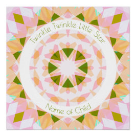  Roze Groene Twinkle Kleine Star Baby kwekerij Perfect Poster