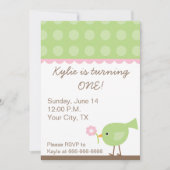 Roze + Groene uitnodiging van de Partij van de Gro (Voorkant)