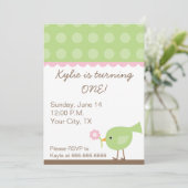 Roze + Groene uitnodiging van de Partij van de Gro (Staand voorkant)