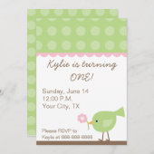 Roze + Groene uitnodiging van de Partij van de Gro (Voorkant / Achterkant)