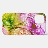 Roze, groene, unieke Waterverf zwendelpatroon Case-Mate iPhone Case (Achterkant (horizontaal))