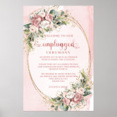 Roze Groene 'Unplugged' Ceremoniebord Poster (Voorkant)