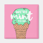 Roze groene Valentijn schetsen Mint om Ice Cream t Magneet (Voorkant)