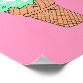 Roze groene Valentijn schetsen Mint om Ice Cream t Poster (Hoek)