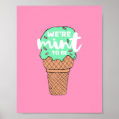 Roze groene Valentijn schetsen Mint om Ice Cream t Poster (Voorkant)