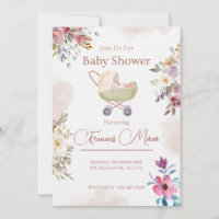 Roze groene ventilator Baby shower
