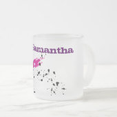 Roze groene verf Frosted Glass Coffee Mok Cup (Voorkant rechts)