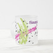 Roze groene verf Frosted Glass Coffee Mok Cup (Voorkant links)