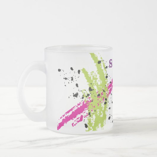 Roze groene verf Frosted Glass Coffee Mok Cup (Links)
