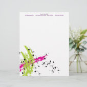 Roze groene verf inkt briefpapier gepersonaliseerd briefhoofd (Staand voorkant)