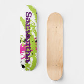 Roze groene verf Splash Ink Comp Skateboard (Voorkant)