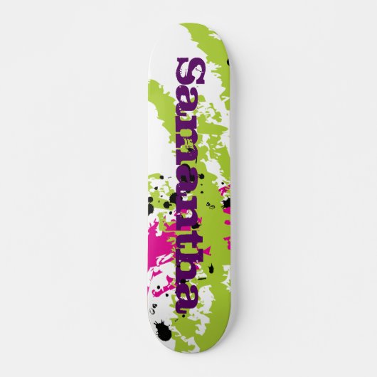 Roze groene verf Splash Ink Comp Skateboard (Voorkant)