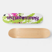 Roze Groene Verf Splash Ink Mini Skateboard (Horizontaal)