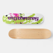 Roze groene verf Splash Ink Old School Skateboard (Horizontaal)
