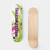 Roze groene verf Splash Ink Old School Skateboard (Voorkant)