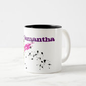 Roze Groene Verf Splash Inkt Splotch Koffie Mok Cu (Voorkant rechts)