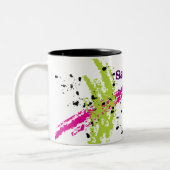 Roze Groene Verf Splash Inkt Splotch Koffie Mok Cu (Links)