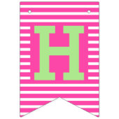 Roze, Groene Verjaardag Bunting Vlaggen Vlaggetjes (Tweede vlag)