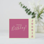 Roze & Groene Verjaardag Kaart (Staand voorkant)