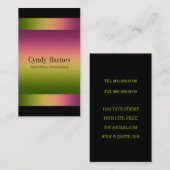 Roze groene verloop op zwart Visitekaartje (Voorkant / Achterkant)