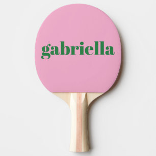 Roze Groene Vette Typografie Gepersonaliseerde Naa Tafeltennisbatje