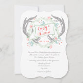 Roze groene Vintage tuinhout Kaart (Voorkant)