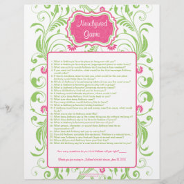 Roze groene vlakke Pas getrouwd game Vrijgezellenf