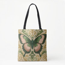 Roze & Groene Vlinder Tote