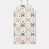 Roze Groene Vlinders Bruidsuitnodiging Cadeaulabel (Achterkant)