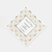 Roze Groene Vlinders Bruiloft Servet (Hoek)