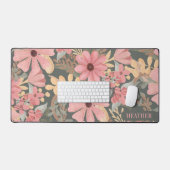 Roze groene vloeren laten Waterverf patroon achter Bureaumat (Keyboard & Muis)