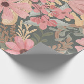 Roze groene vloeren laten Waterverf patroon achter Cadeaupapier (Hoek)