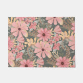 Roze groene vloeren laten Waterverf patroon achter Deurmat (Voorkant)