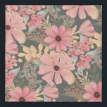 Roze groene vloeren laten Waterverf patroon achter Imitatie Canvas Print<br><div class="desc">Dit elegante en vrouwelijke patroon is perfect voor de stijlvolle en trendy vrouw. Het bevat handbeschilderde koraalroze waterverf, middelroze, kastanjebruin, goudgeel, en bosgroene bloemen en bladeren boven op een groene achtergrond. Het is een land, , schattig, uniek, artsachtig en modern; de perfecte aanvulling op je persoonlijke stijl. ***BELANGRIJKE NOTA VAN...</div>